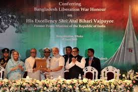 bangladeshconfersawardofliberationwarhonouronabvajpayee